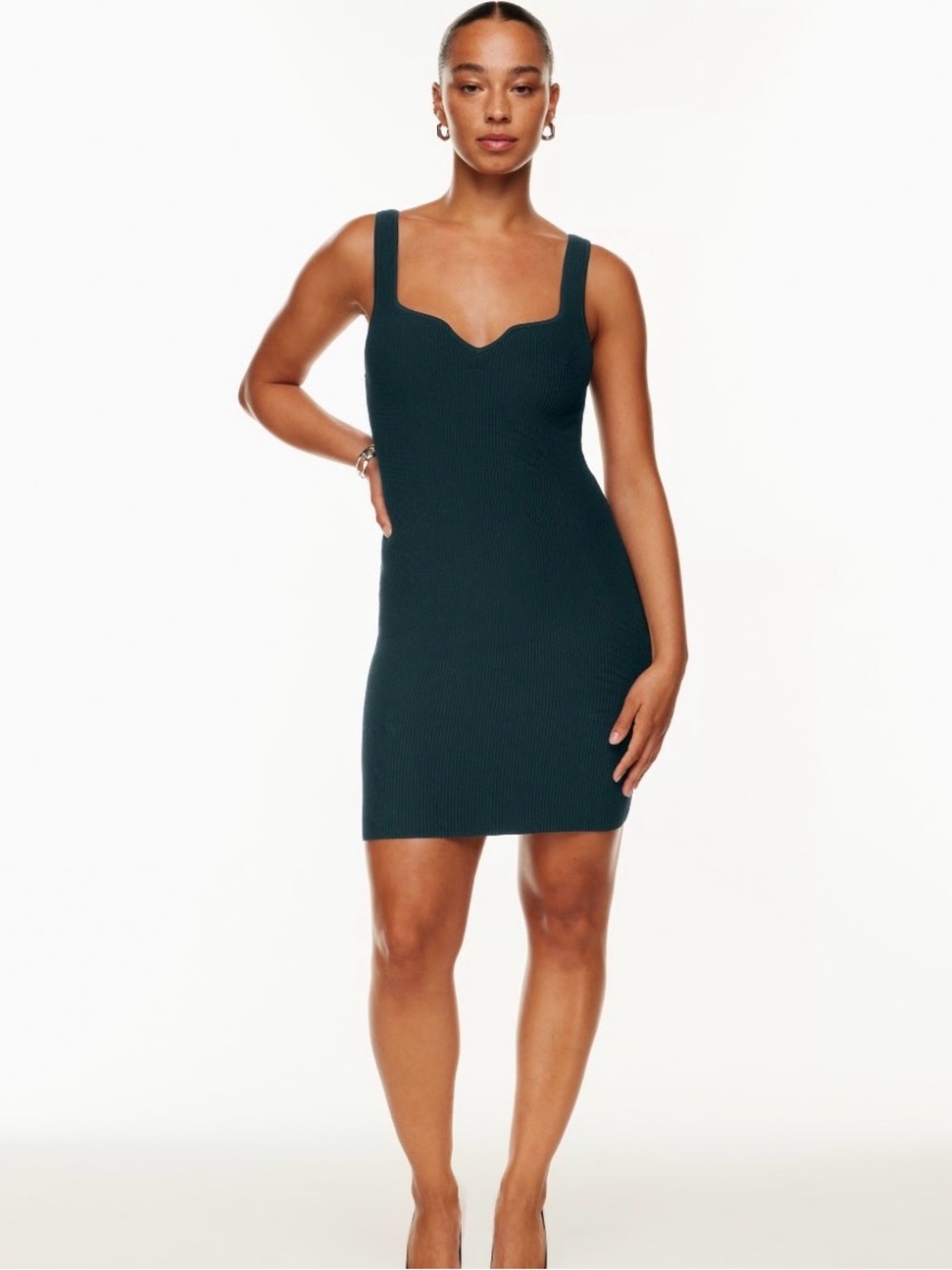 NWOT navy aritzia babaton sculpt knit notch dress
